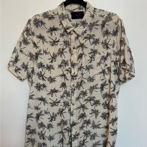 ROLLA'S Beige and Black Palm Print Shirt